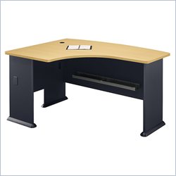 Bush Furniture Series A Left L-Shape Bow Front Wood Desk in Beech