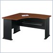 ADD TO YOUR SET: Bush Series A L-Shape Bow Front Wood Desk in Hansen Cherry