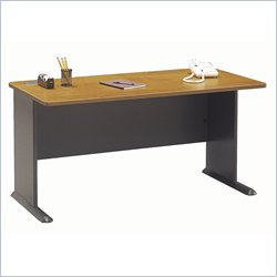 Bush Furniture 60 Series A Wood Credenza Desk in Natural Cherry