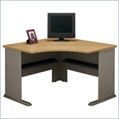 Bush Series A Corner Wood Computer Desk in Light Oak