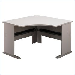 Bush Furniture Series A Corner Wood Computer Desk in Pewter