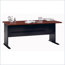 Bush Furniture Series A 72 Wood Credenza Desk in Hansen Cherry