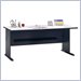 Bush Furniture Series A 72" Wood Credenza Desk in Slate White Spectrum