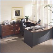 Bush Hansen Cherry Corsa L-Shaped Desk with Storage