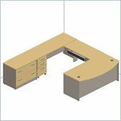Bush Auburn Maple Corsa U-Shaped Desk with Storage