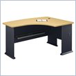 ADD TO YOUR SET: Bush Series A Advantage Beech and Grey Right L-Bow Desk