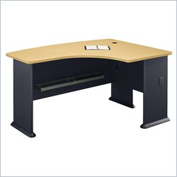 Bush Furniture Series A Advantage Beech and Grey Right L-Bow Desk
