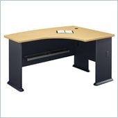 Bush Series A Advantage Beech and Grey Right L-Bow Desk