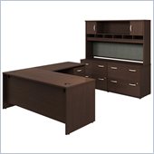Bush Corsa Series L-Shaped Desk Office Set in Mocha Cherry