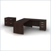 Bush Series C Mocha Cherry Left L-Shaped Desk