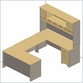 Bush Light Oak Corsa Series U-Shaped Managers Desk
