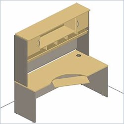 Bush Furniture Series C Light Oak Right C-Module Desk