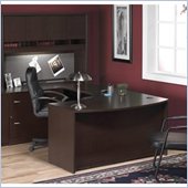 Bush Corsa Series U-Shape Wood Home Office Set with Hutch in Mocha Cherry