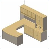 Bush Corsa Series U-Shape Office Suite in Light Oak