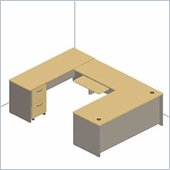 Bush Mahogany Corsa Series U-Shaped Office Desk