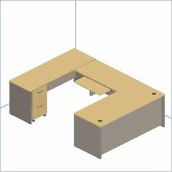 Bush Furniture Light Oak Corsa Series L-Shaped Desk
