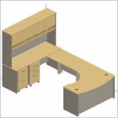 Bush Corsa Series U-Shape Office Suite in Hansen Cherry