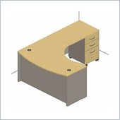 Bush Mahogany Corsa Series L-Shape Desk Suite