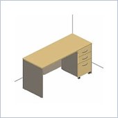 Bush Series C Light Oak Desk and Filing Cabinet