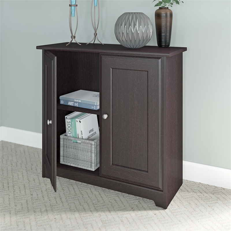 Bush Furniture Cabot Small Storage with Doors in Espresso Oak