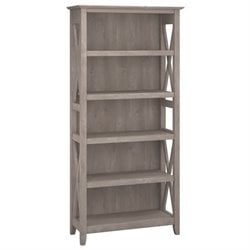 Bush Furniture Book Cases Collection Bush Key West 5 Shelf Bookcase In Washed Gray