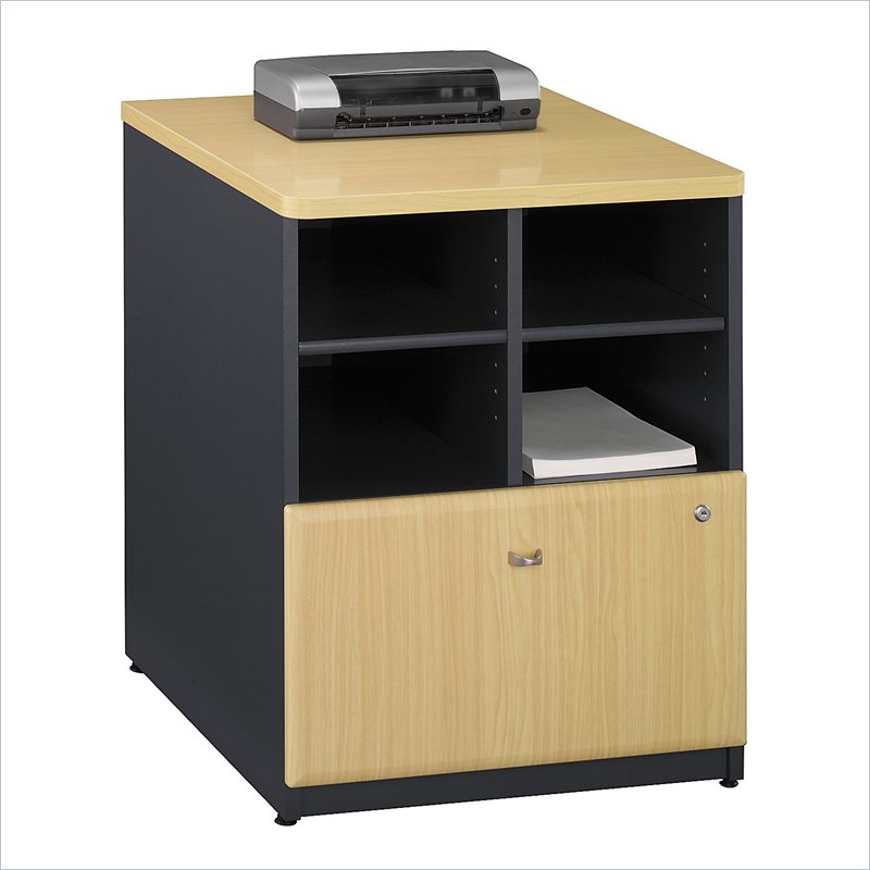 Bush Series A Storage Cabinet in Beech/ Slate Grey