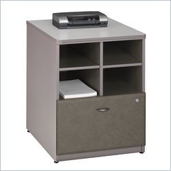 Bush Furniture Series A Storage Cabinet in White Spectrum/ Pewter