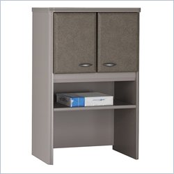 Bush Furniture Series A Storage Hutch in White Spectrum/ Pewter