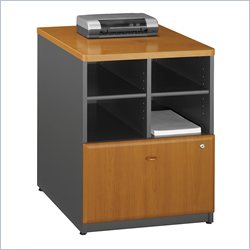 Bush Furniture Series A Storage Cabinet in Natural Cherry/ Slate Grey