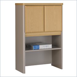 Bush Furniture Series A Storage Hutch in Light Oak Sage by Bush