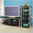 Bush Furniture Verona Black 60 Leatherette Plasma/LCD TV Stand