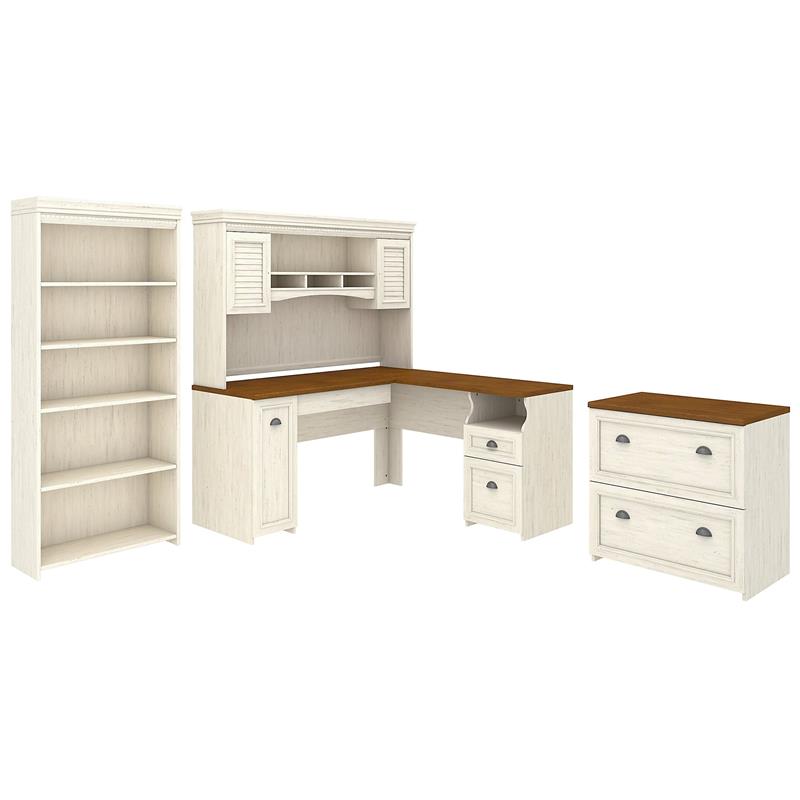 Furniture Fairview L Shaped Desk With Hutch Office Suite In White Furniture Fairview L Shaped Desk With Hutch Office Suite In White