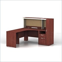 Bush Furniture Quantum Harvest Cherry Left L-Shaped Administrative Configuration Office Set