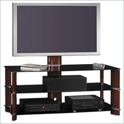 Bush Furniture 50 Segments Wood Swivel TV Stand with Mount in Rosebud Cherry