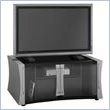Bush Furniture - Raptor Wood TV and Video Game Stand - Silver Suede -