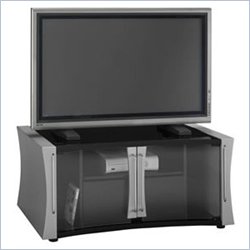 Bush Furniture Raptor Wood TV and Video Game Stand in Silver Suede