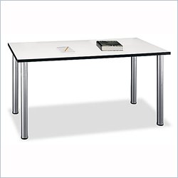 Bush Furniture Aspen Large 57 Rectangular Table in White Spectrum