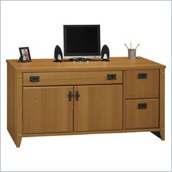 Bush Furniture Mission Pointe 60 Wood Credenza Desk in Maple
