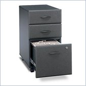 Bush Series A 3 Drawer Mobile Wood Filing Cabinet in Slate