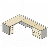 Bush Series C L-Shape Wood Office Set in Hansen Cherry