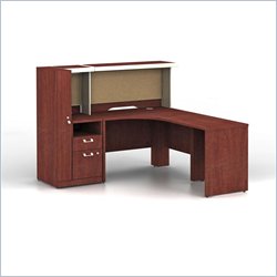Bush Quantum Harvest Cherry Corner Administrative Configuration with Hutch