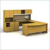 Bush Quantum Left L-Shape Office Suite in Modern Cherry