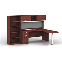 Bush Quantum Harvest Cherry L-Shaped  Right Configuration with Hutch