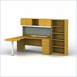 Bush Quantum Left L-Shape Office Suite in Modern Cherry