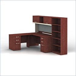 Bush Quantum Harvest Cherry Professional Left L Shaped Desk Furniture Office Desks Home Office Desks Bush 186710