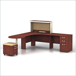 Bush Quantum Harvest Cherry Professional Left L-Shaped Desk