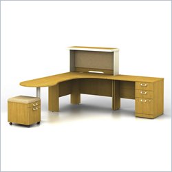 Bush Quantum Modern Cherry Professional Left L-Shaped Desk