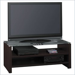 Bush Furniture Sonata 52 Inch Glass Top TV Stand in Espresso