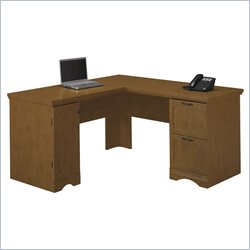 Bush Furniture Grove Park L-Shape Wood Computer Desk in Maple