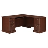 Bush Saratoga L-Shape Wood Executive Desk in Harvest Cherry